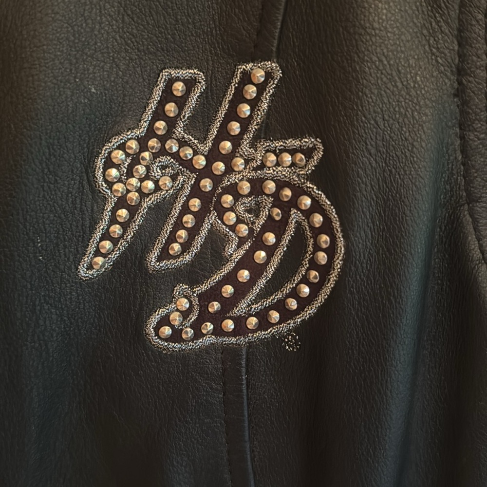 Harley-Davidson Women's Embroidered detailed with studs Black Leather Jacket - Picture 5 of 6